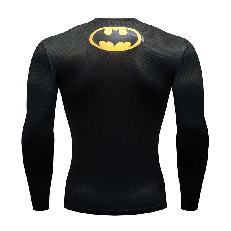 Быстросохнущая компрессионная рубашка с 3D принтом Бэтмена Супермена мужские