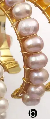 b WT-B474 WKT New Arrivals Natural Pearl Handmade Bracelet With Metal Dipped Women Fashion Bracelet Jewelry - Metal Color: b
