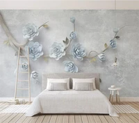 papel de parede customlarge wallpaper 3d beautiful blue embossed flower twigs tv background wall paper living room bedroom mural
