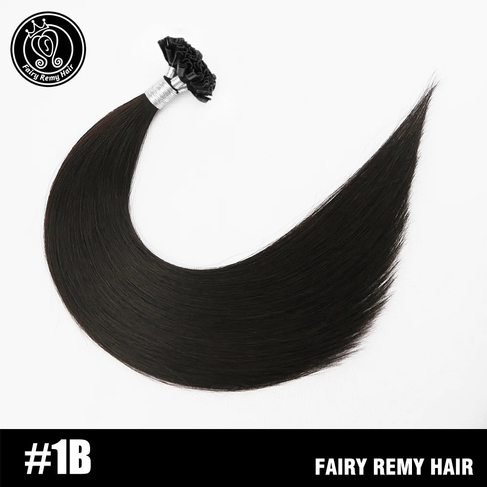 # 1B Сказочные волосы remy 22 дюйма 1 г/прядь настоящие Реми натуральные u-кончики натуральные волосы для наращивания светлые цветные пряди волос на капсулах 50 г - Цвет: # 1B