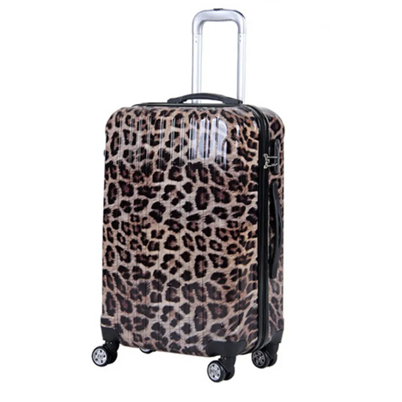 Trolley suitcase Luggage zebra Leopard Print Korean female 20/24/28 inch male boarding students valiz bag caster Travel box bags