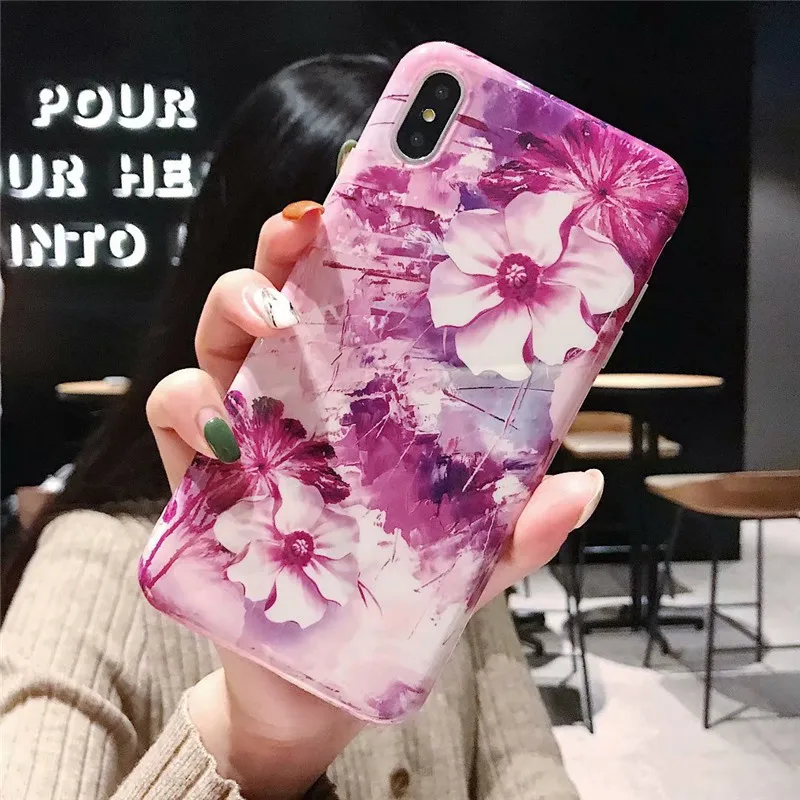 Винтажный мраморный чехол для телефона для iPhone 7, чехол s, силиконовый цветной чехол для iPhone X, XR, XS, Max, 6, 6s, 7, 8 Plus, художественный мягкий чехол из ТПУ с рисунком