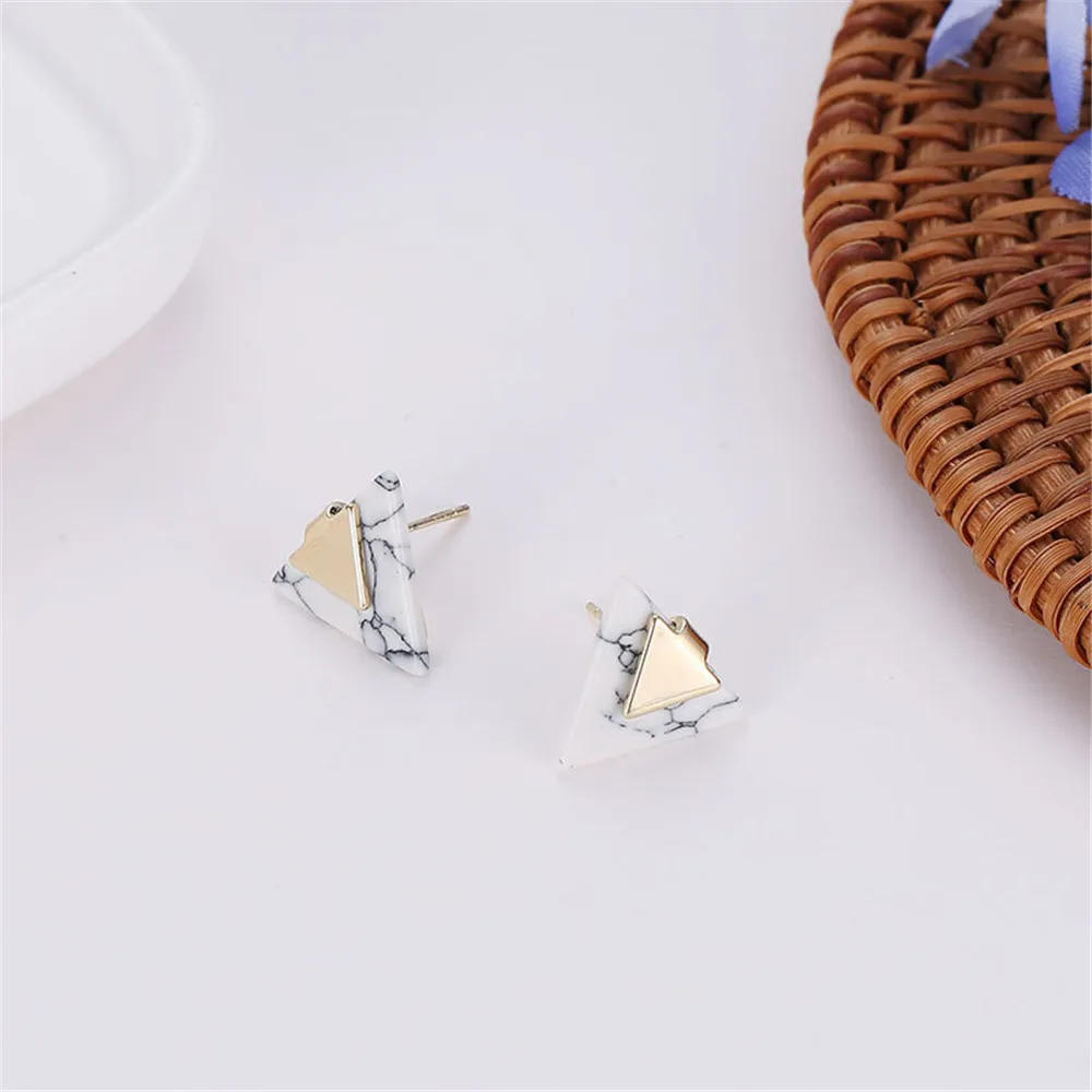 SexeMara 2019 мода двойной Треугольники геометрический под мрамор белый натуральный