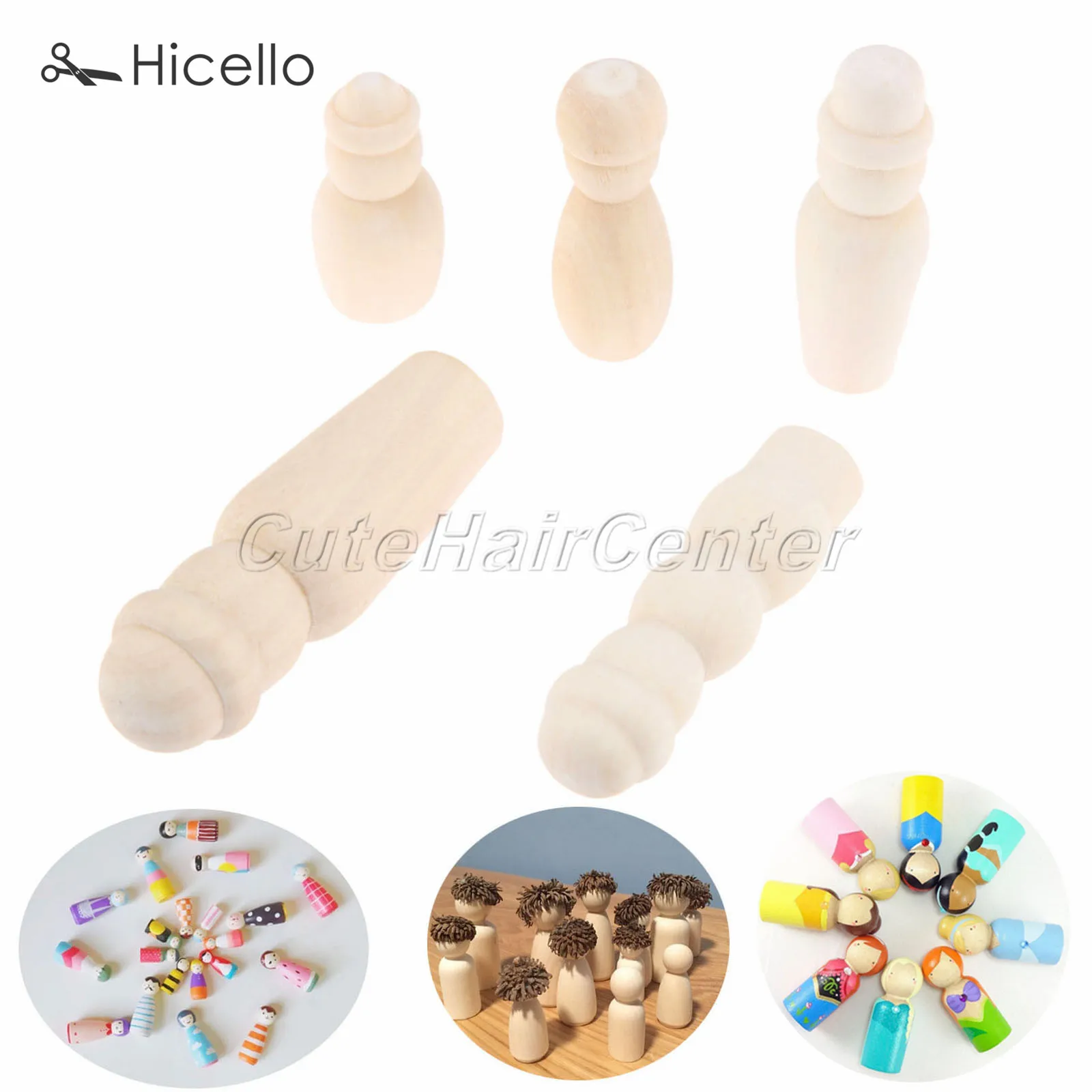 20 шт. колышки для кукол деревянные неокрашенные фигурки пустое дерево игрушки