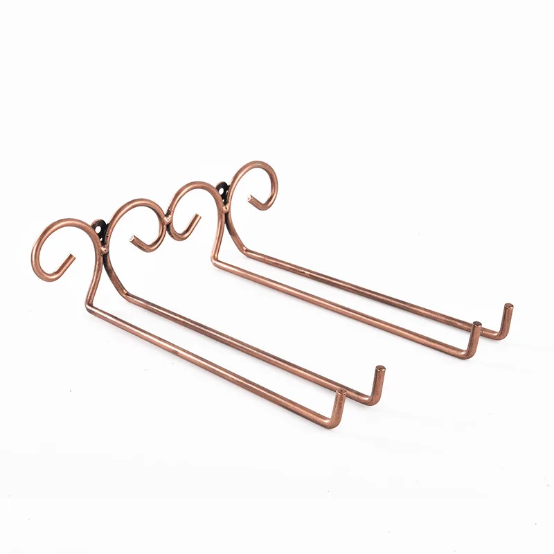 Wall-mounted double-row red wine cup rack hanging upside-down and elevated kitchen restanrant holder | Обустройство дома