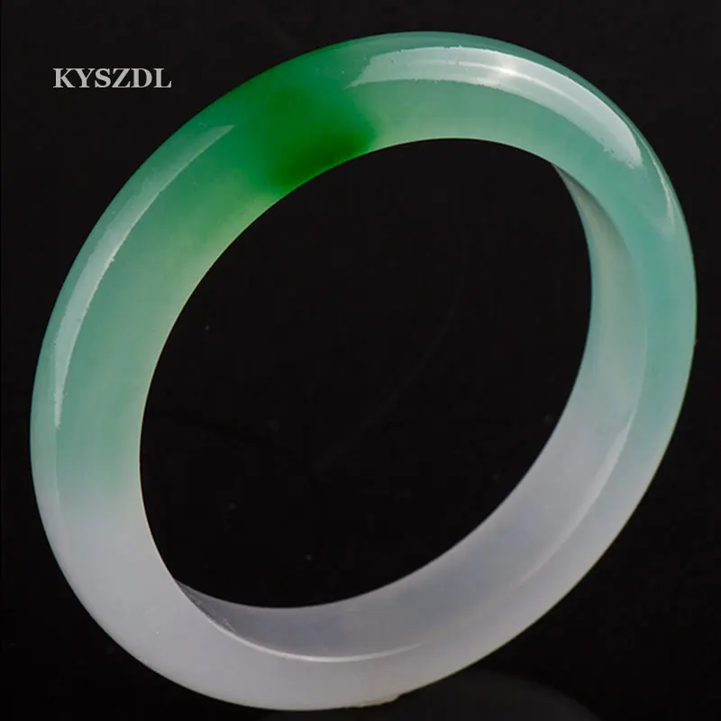 

KYSZDL Natural green yu stone Bangles with green flowers Women's bracelet Fashion jewelry gift