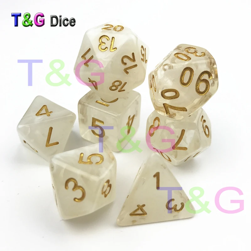T& G крутые кости набор удивительный эффект туманности DND 7 шт d4-d20 с мешком из органзы как рождественский подарок