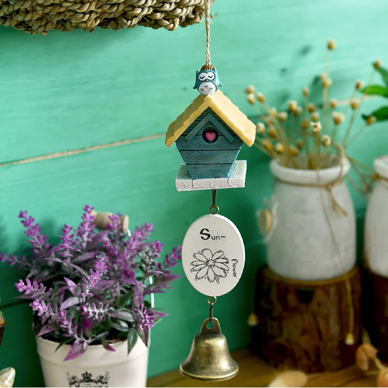 Японский мультфильм Деревянный Дом пейзаж Сад Открытый Декор ветер