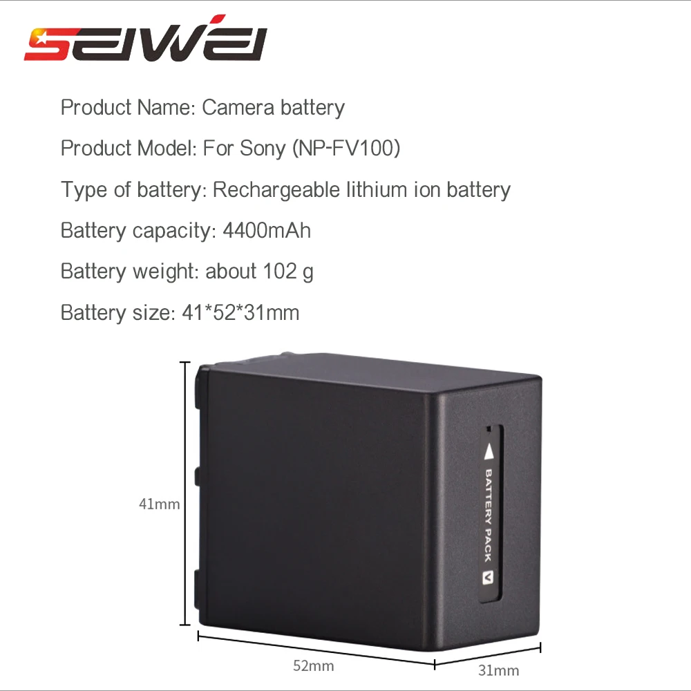 4400 мА/ч, NP-FV100 NP FV100 NPFV100 цифровой литий-ионная Батарея для sony DCR-SR15 SR21 SR68 SR88 SX15 SX21 SX44 SX45 Камера батареи