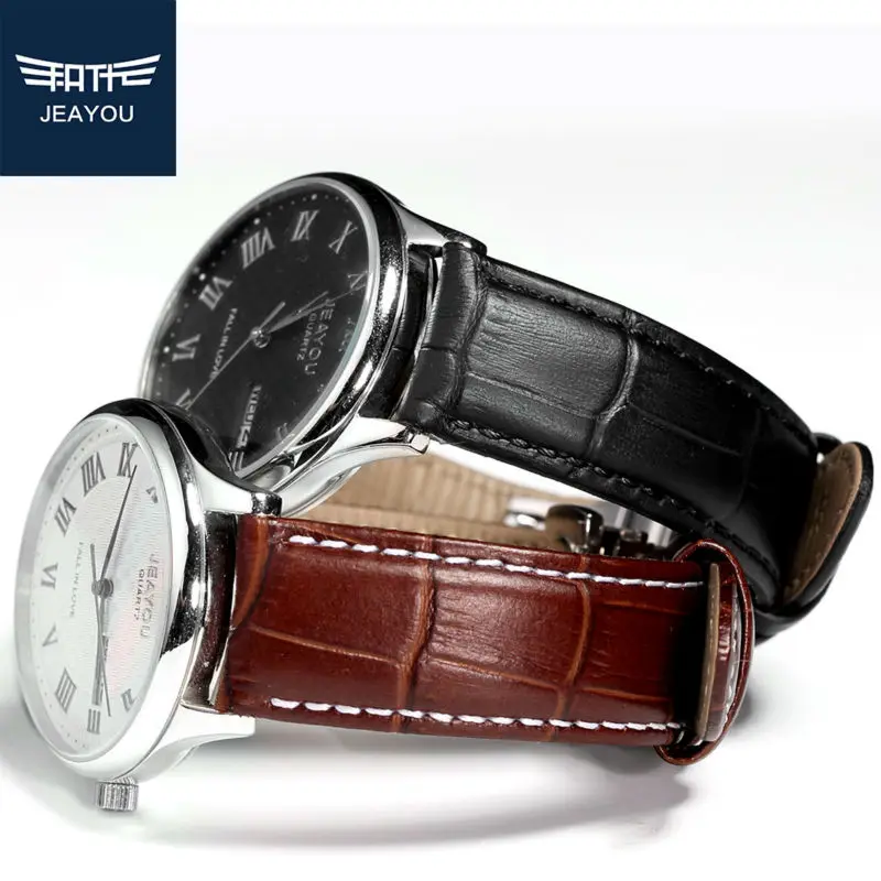 Мужские Ремешки для наручных часов JEAYOU из натуральной кожи Casio/Seiko/Mido с пряжкой