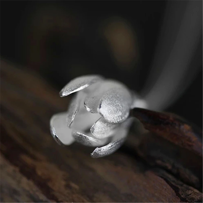 Lotus Fun реальные 925 серебро ручной работы fine jewelry цветок лотоса дизайн кулон без ожерелье Acessórios для женщин