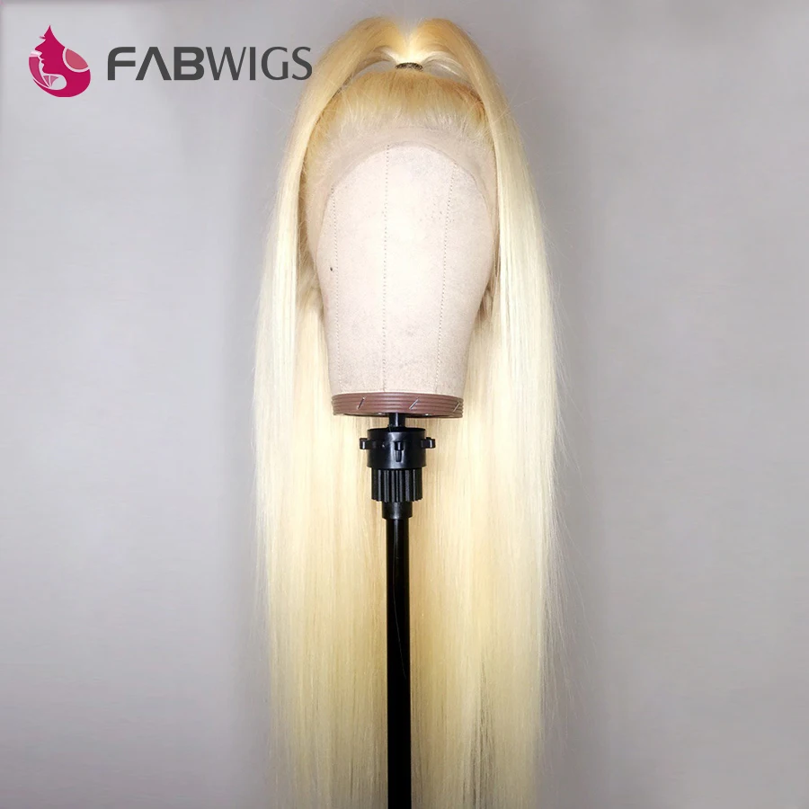 Fabwigs 150% плотность предварительно выщипанные#613 блонд полностью кружевные человеческие волосы парики с детскими волосами бразильские Remy человеческие волосы парики для женщин