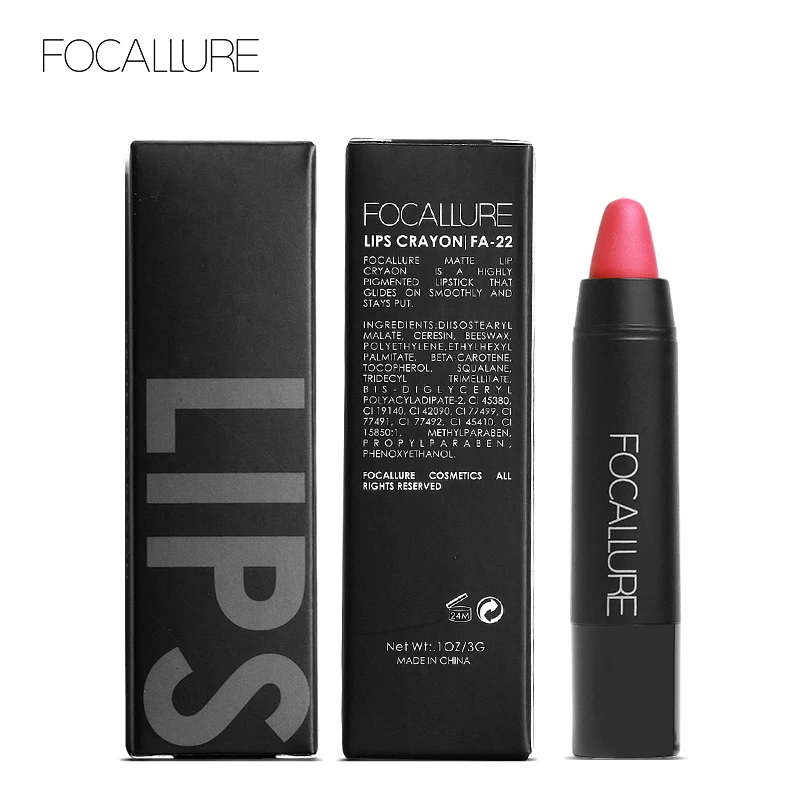 FOCALLURE Brand 19 Colors Matte Lipstick Waterproof Long lasting Cosmetic Easy to Wear Lip stick Matte Lip Batom images - 6