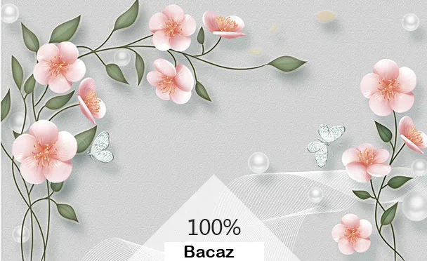 Bacaz тисненые цветы сливы Бабочка 3d цветок обои для стен ТВ фон спальня 3D Роспись