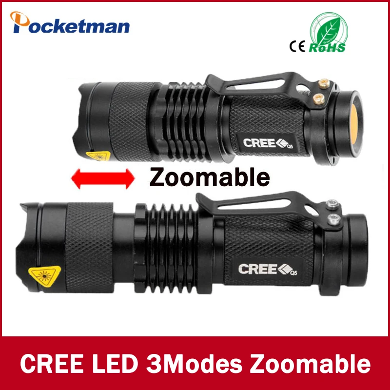 

Mini LED Flashlight ZOOM 7W 2000LM Waterproof Lanterna LED 3 Modes Zoomable Flashlight Linterna led Torch AA 14500 battery