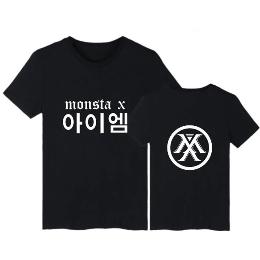 Корейская Футболка KPOP Monsta X для мужчин и женщин WONHO YOOKIHYUN I.M JOOHEON HYUNGWON хлопковая
