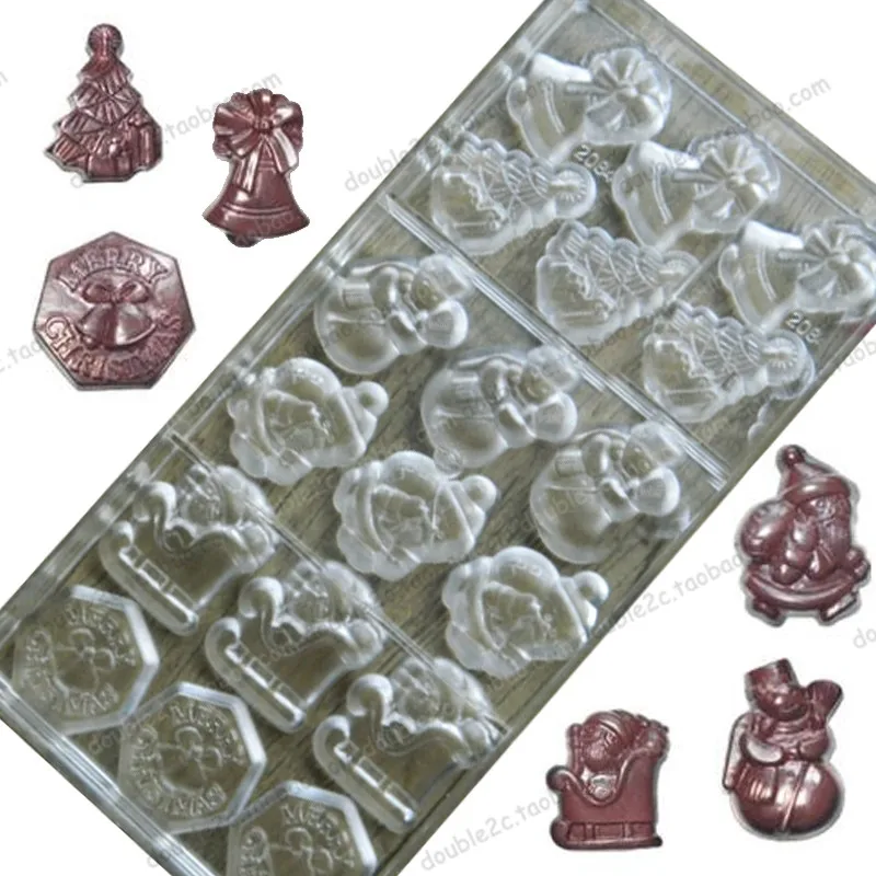 Рождественский шоколад поликарбонатная форма 6 Дизайнов смешанные 18 шт. 3D