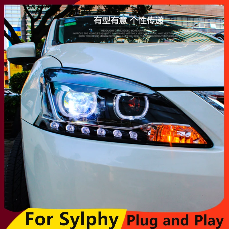 KOWELL автомобильный Стайлинг для Nissan Sylphy фары 2012 2015 Sentra светодиодный фонарь DRL Bi Xenon