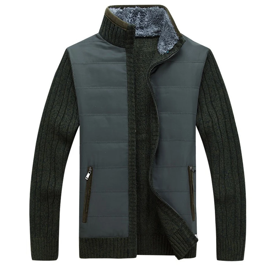 Новинка мужской вязаный свитер на молнии модный большие размеры M-XXXL мужские