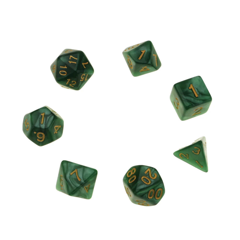 7 шт./компл. D20 D12 D10 D8 D6 D4 многогранные игральные кости игрушки подарок