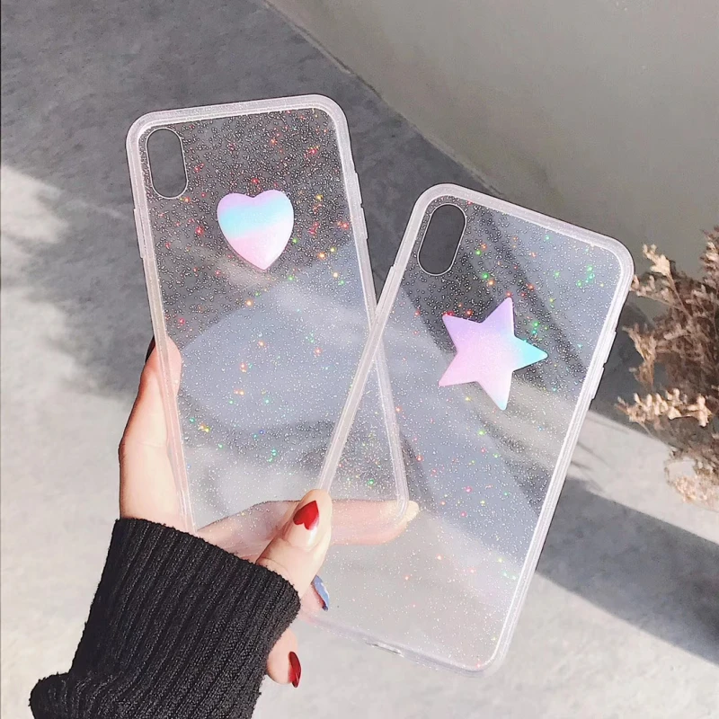 GlamPhoneCase простой трехмерный любовь чехол для iPhone X XS Max XR Мягкий силиконовый 7 8 6 6s Plus