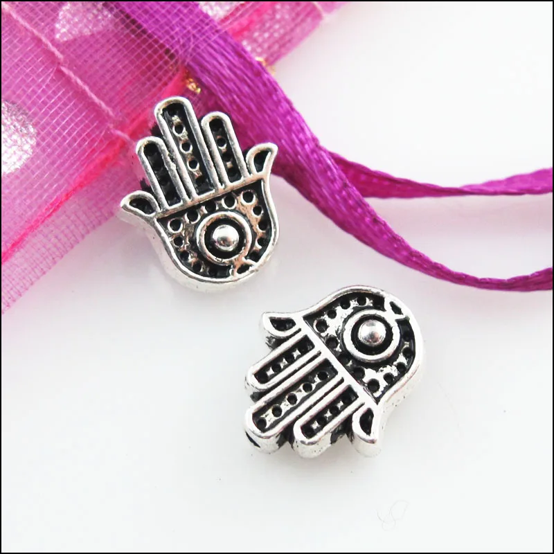 Модные 25 шт. Тибетский серебристый цвет ладонь Spacer Бусины 10x11mm | Украшения и