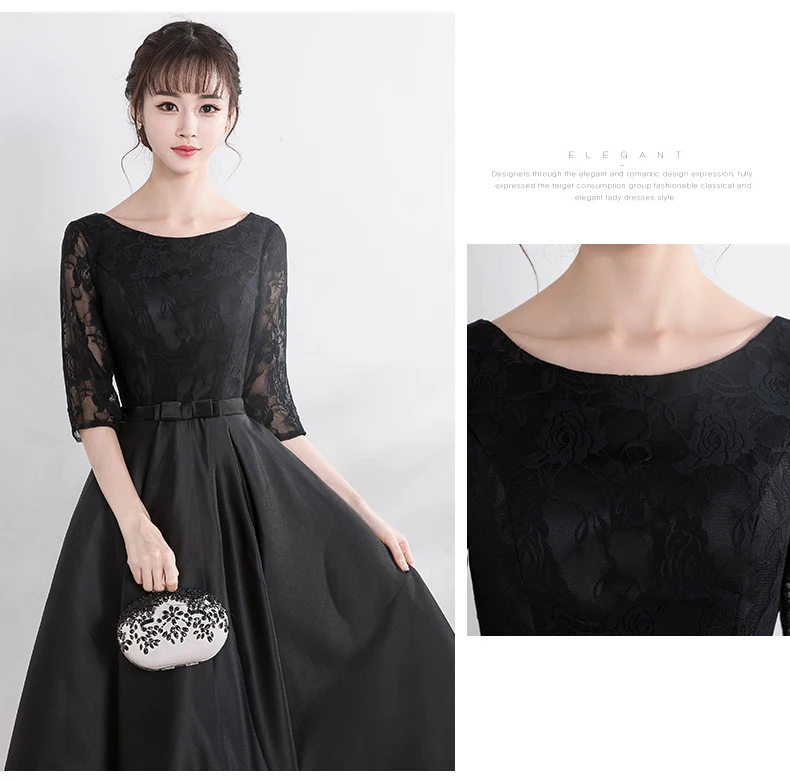 Robe de soiree Черное вечернее платье длиной до колен с круглым вырезом на шнуровке платья для выпускного вечера индивидуальный заказ