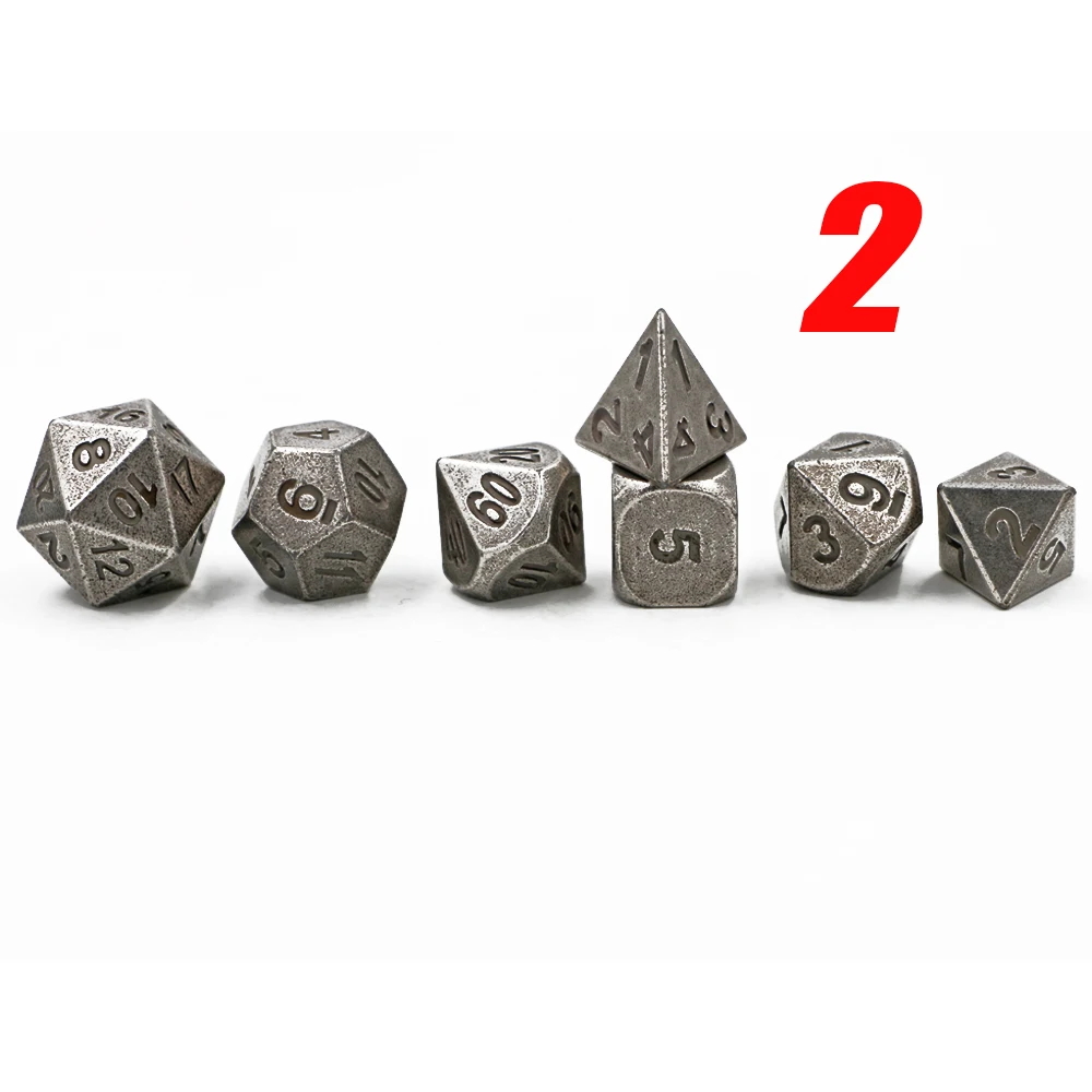7 шт./набор, Классические ролевые кости, D& D, металлические кости, разные цвета, игра DND, набор, многогранные кости