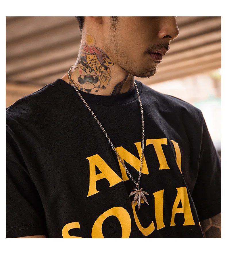 2019 новый хип-хоп лист конопли многослойное титановое стальное ожерелье