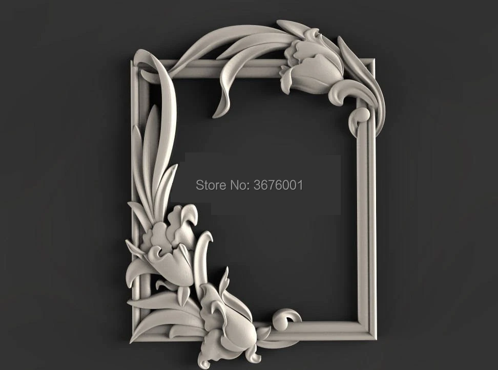 Фоторамка цветок 3D STL модель для ЧПУ маршрутизатор гравер резьба машина рельеф