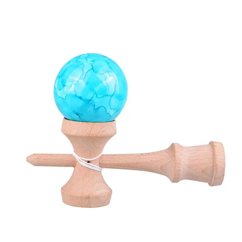 6 см мраморные цветные деревянные шары Kendama, умелые шарики для жонглирования, профессиональные игрушки для игр на открытом воздухе для детей и взрослых