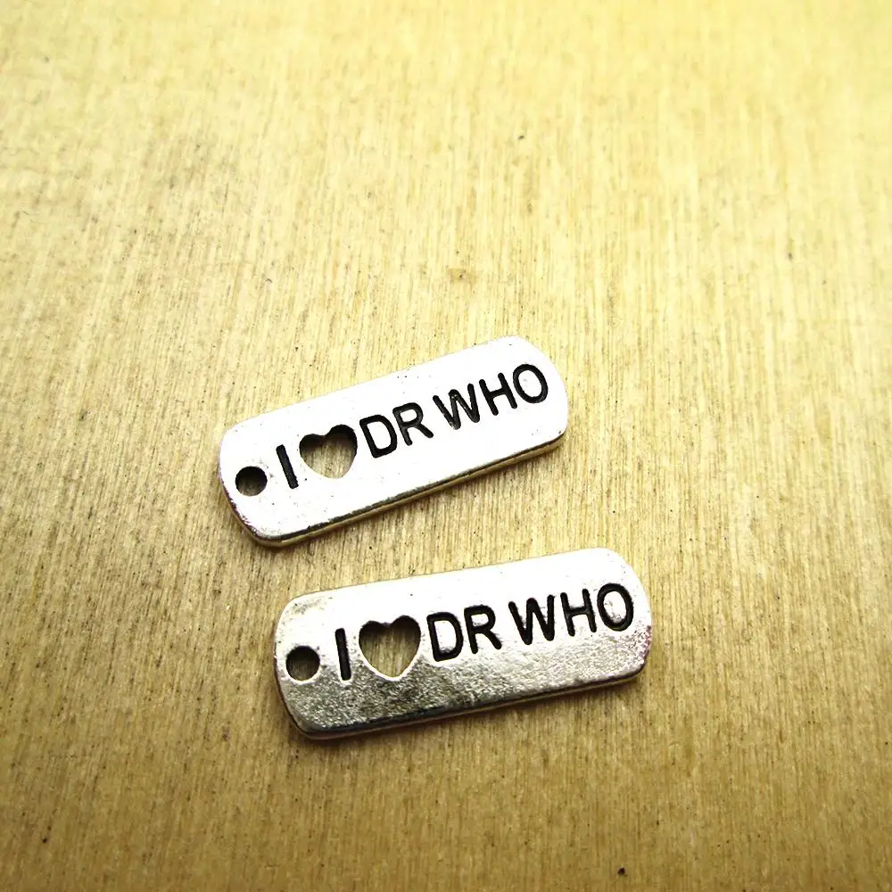 Подвески DIY с надписью I love DR WHO 20 шт. 8*20|Шармы| |