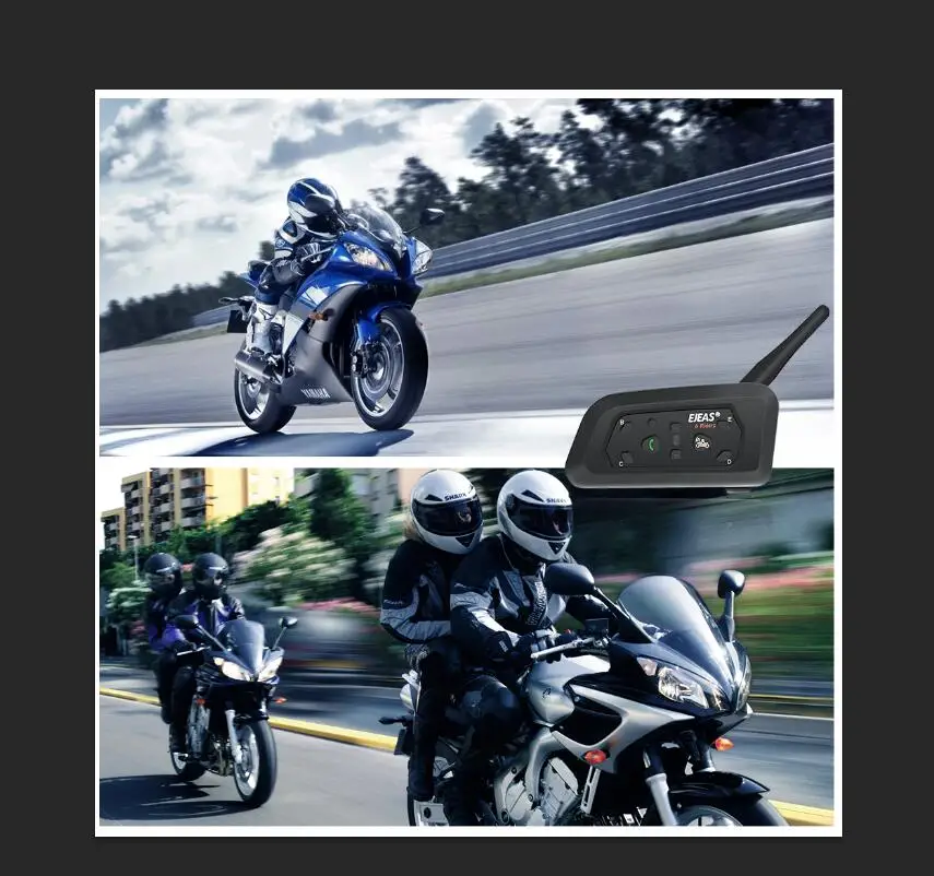 EJEAS V6 Pro домофон мото беспроводной шлем Bluetooth гарнитура густой микрофон металлический зажим USB 850 мАч 6 Rider 1200 м водонепроницаемый