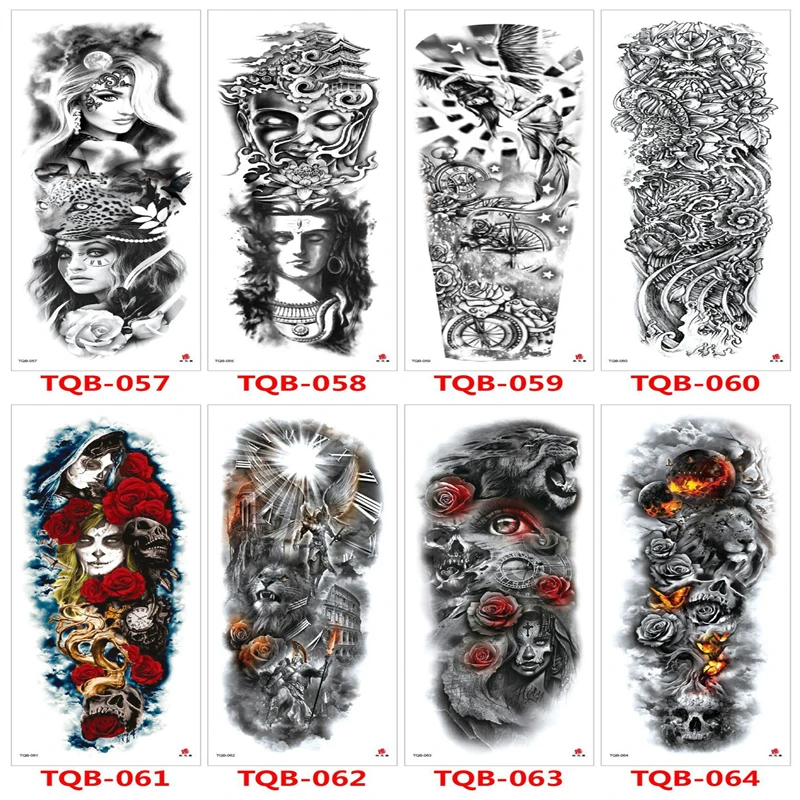 Full Body Art Arm Sleeve Tattoo 48*17CM Large Waterproof Tatoo Girl Flash TattooTemporary Stickers For Men | Красота и здоровье