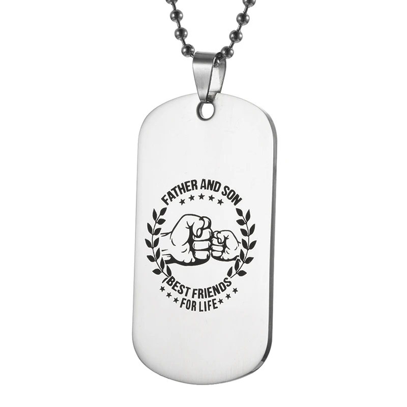 Кулон из нержавеющей стали бирка для моего сына ожерелье с отцом сыном именной