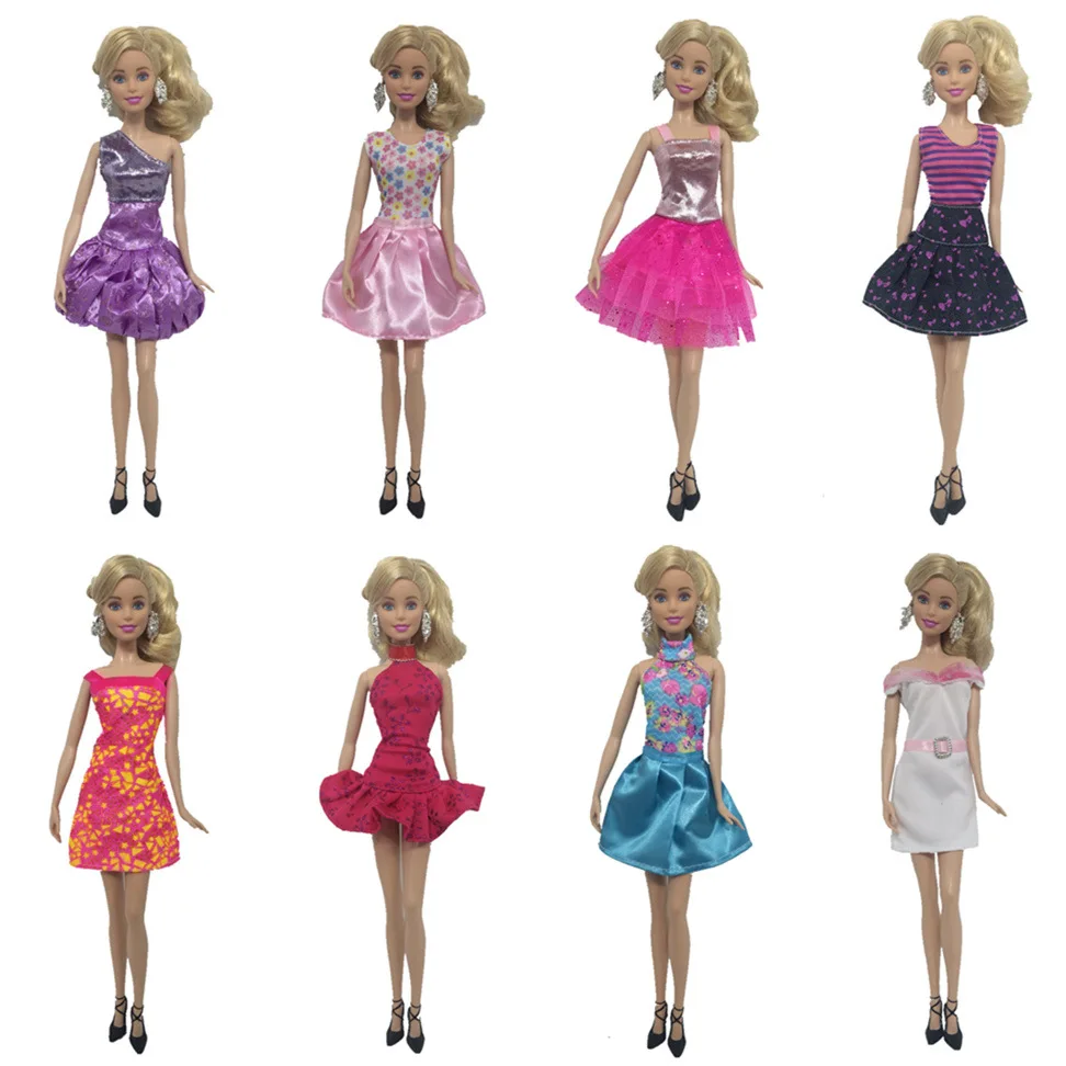 

Free shipping 8pcs/set 30cm doll dress girl toys dress up suit fashion casual clothes for barbie doll