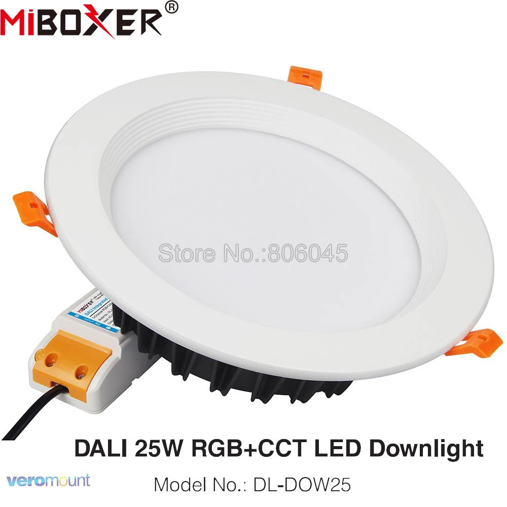 

MiBOXER DL-DOW25 DALI 25W RGB+CCT Indoor LED Downlight AC110-220V 2700K-6500K Compatible with DALI Panel Dimmable Range 0~100%