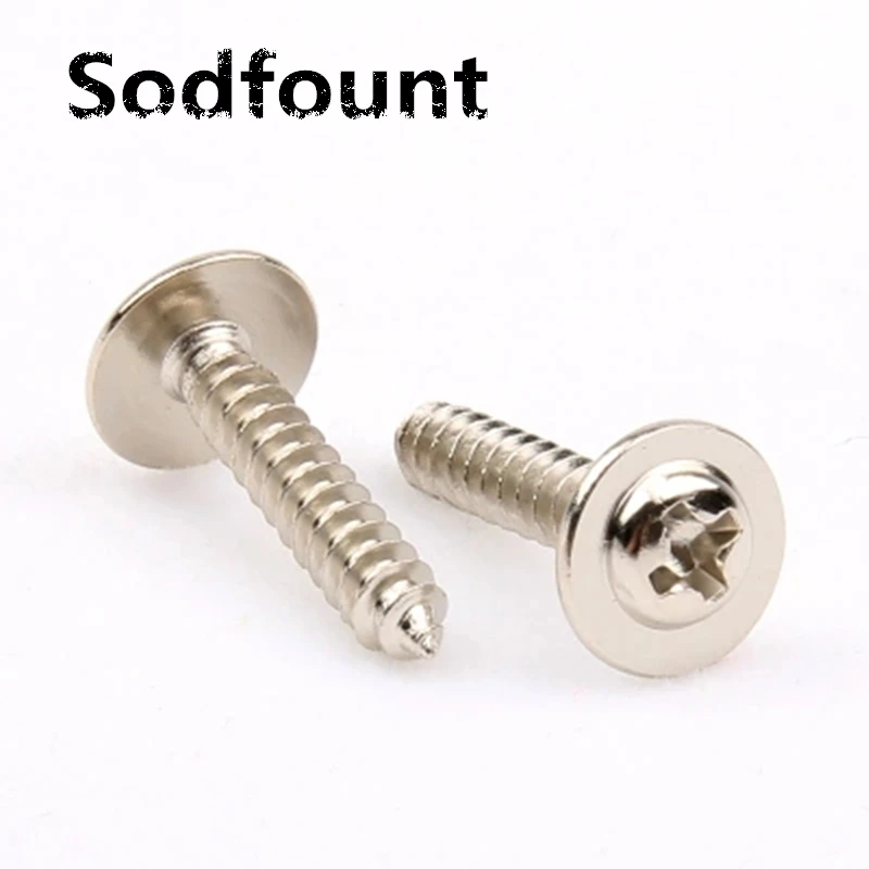 Самонарезающие винты 100 шт./лот с круглой поперечной головкой PWA никелированные