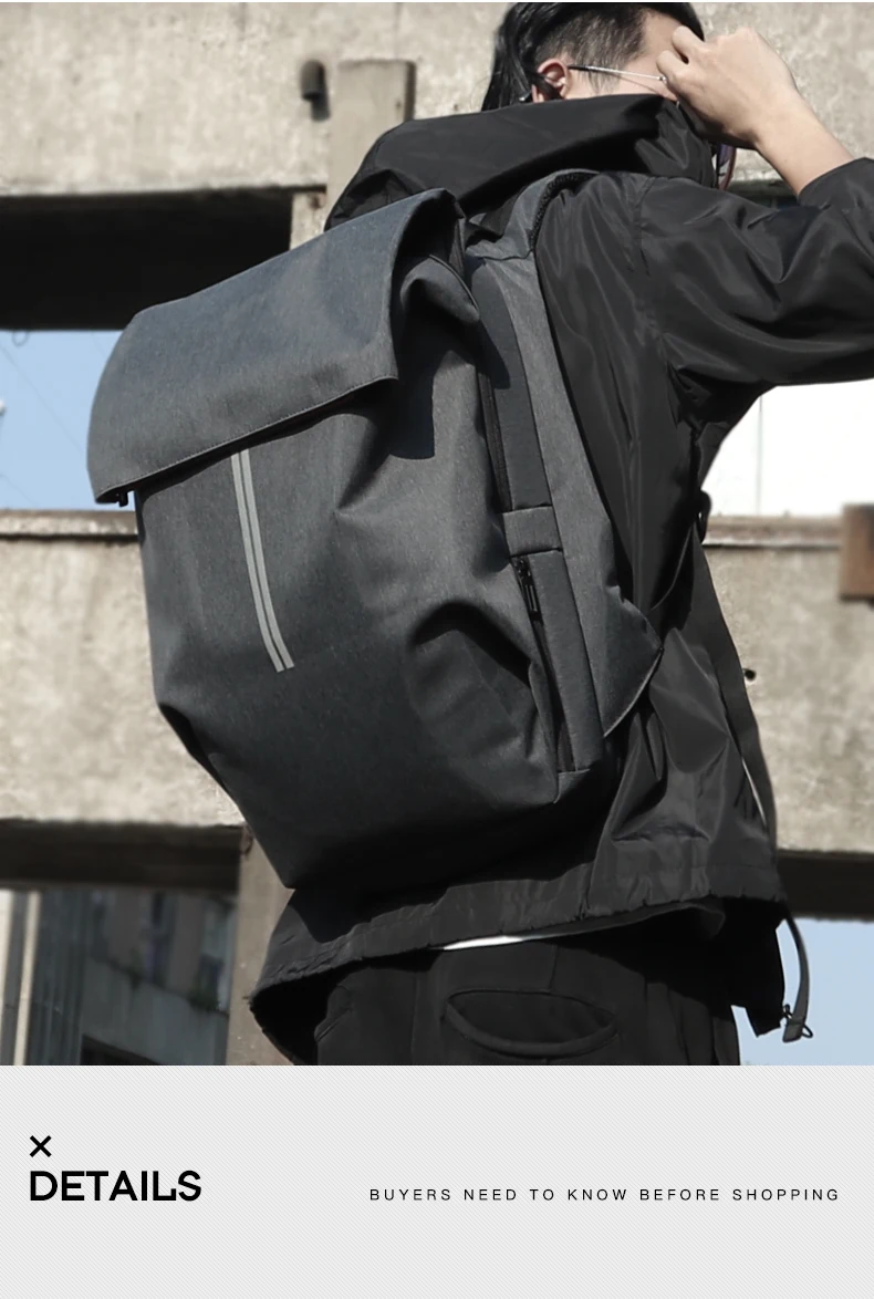 FYUZE Fashion Men Backpack for Laptop 15.6 inch Waterproof Travel Backpack Large Capacity College Student School Backpack