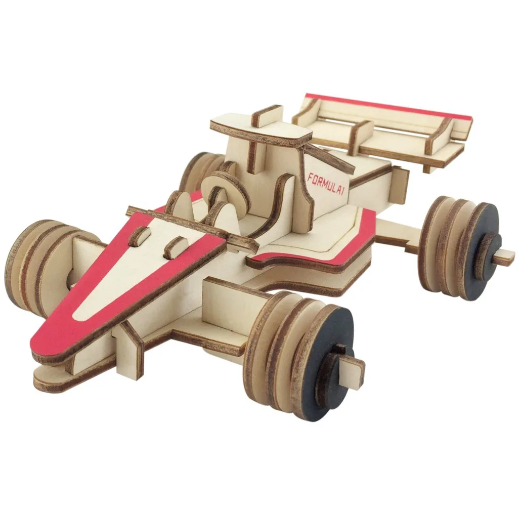 Laser Cutting 3D Wooden Puzzle Jigsaw Vehicle Formula 1 DIY Manual Assembly Kids Educational Toys For Children Boys|Пазлы| |