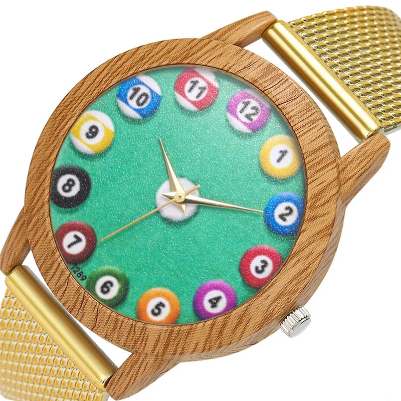 Модные часы с натуральным деревянным лицевым покрытием минимализм циферблат