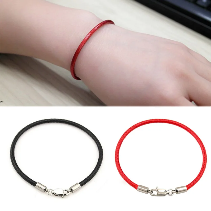 

1PC Beautiful Unique Black/Red Graceful Rope Leather Lucky Bracelet Handmade Bracelet DIY Jewelry
