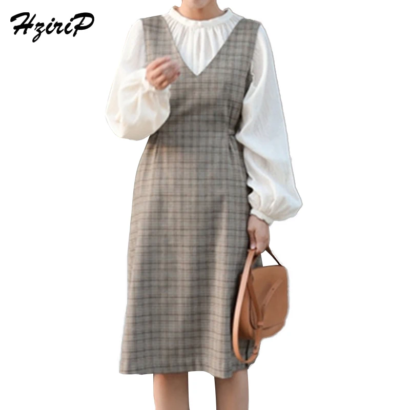 Hzirip Весна Новый женское платье модные свободное 2018 Vestido женщина Танк v образным