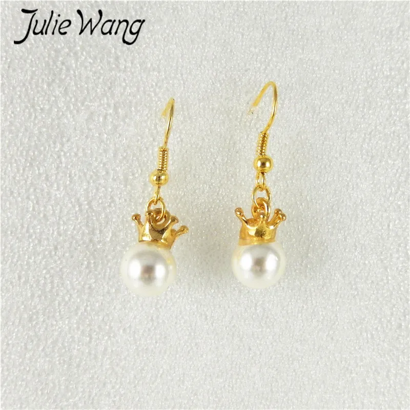 Julie Wang 1 пар/упак. золотые + молочно белые ABS цинковый сплав имитация жемчуга Корона