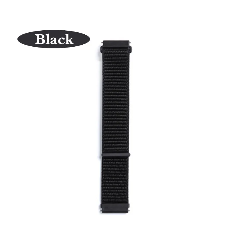 black Спортивный нейлоновый ремешок для Xiaomi Amazfit ремешок Bip браслет huawei часы GT Honor Magic Huami Amazfit rhythm Stratos 2 band часы - Цвет: black