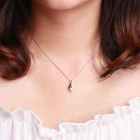 ZOCAI Grace Real Natural 023 ct I-J  SI Diamond Solid 18K White Gold Pendant with 925 Sterling Silver Chain Necklace D00187