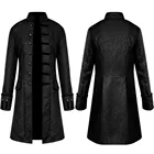 Мужская зимняя теплая винтажная Повседневная однотонная куртка с длинным рукавом, пальто, длинное пальто