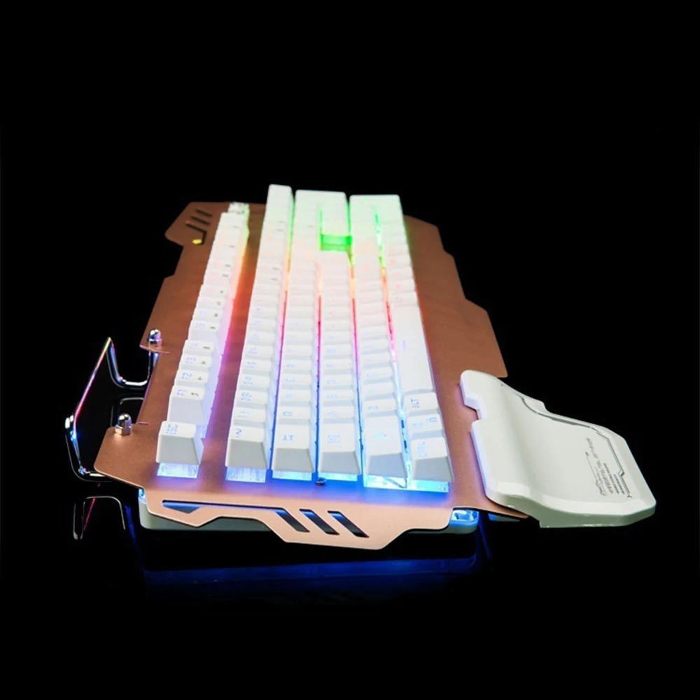 Игровая Проводная Механическая клавиатура 104 клавиш настоящий RGB синий
