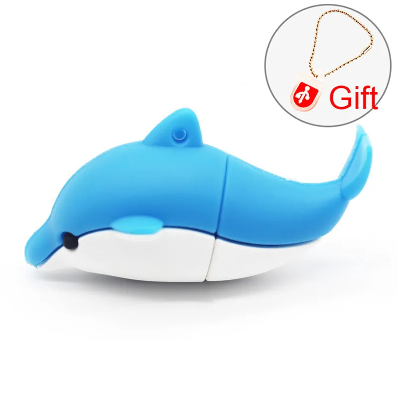 Blue JASTER USB флеш-накопитель с дельфином USB 2,0 флеш-накопитель Миньоны карта памяти Флешка 4 ГБ 8 ГБ 16 ГБ 32 ГБ 64 ГБ подарок - Цвет: Blue