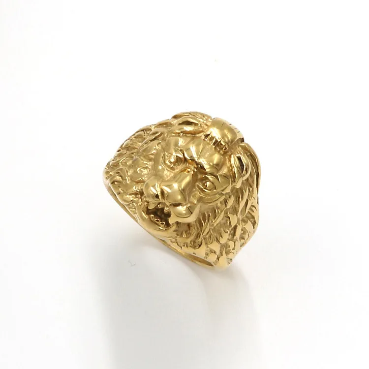 Кольцо из титановой стали в европейском и американском стиле с головой Золотого